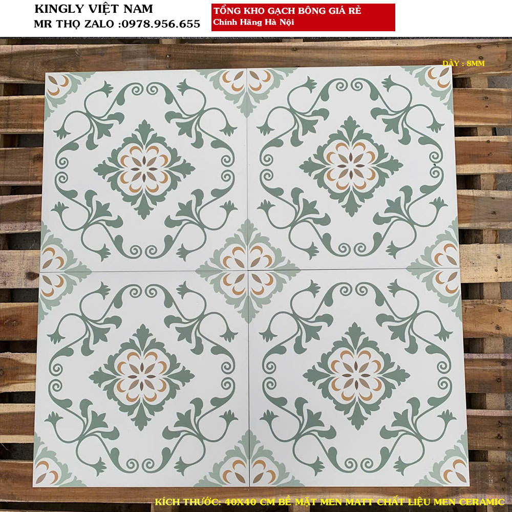 Gạch bông lát nền giá rẻ 40x40 A1 MXK4032